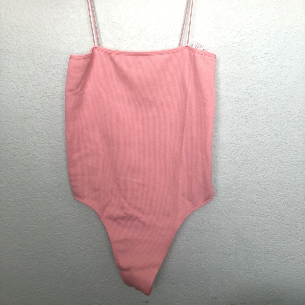 Pacsun light pink cord strap bodysuit